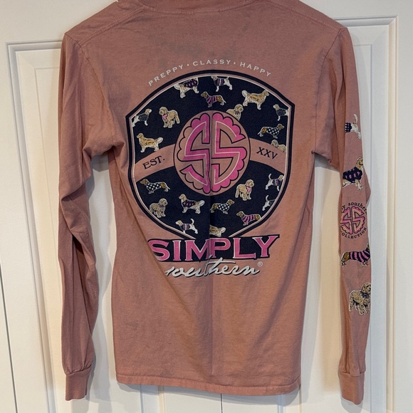 Simply Southern Womens Dusty Rose Long Sleeve Tee - Picture 4 of 10